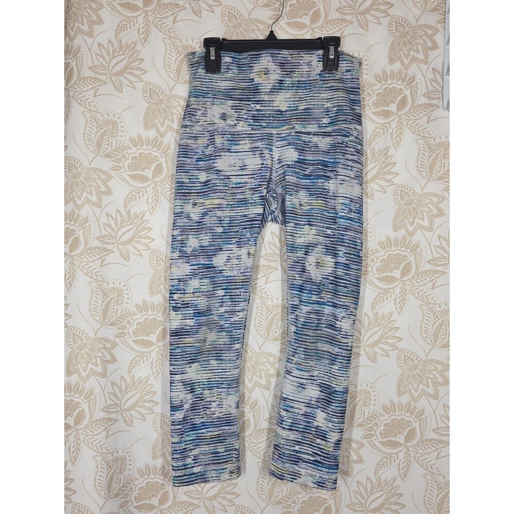 LULULEMON WOMENS WUNDER UNDER HIGH RISE CROP LEGGINGS BLURRY BELLE MULTI PRINT 8
